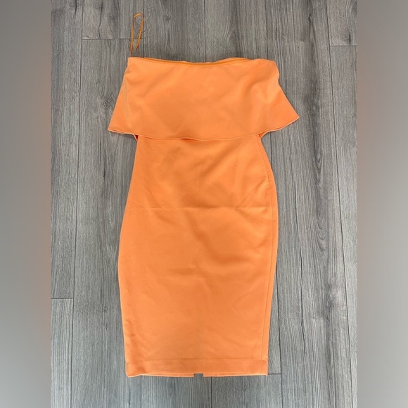 LIKELY Driggs Dress Orange Strapless‎ Ruffle Dress NWT Size 8 - Picture 9 of 9